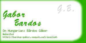 gabor bardos business card